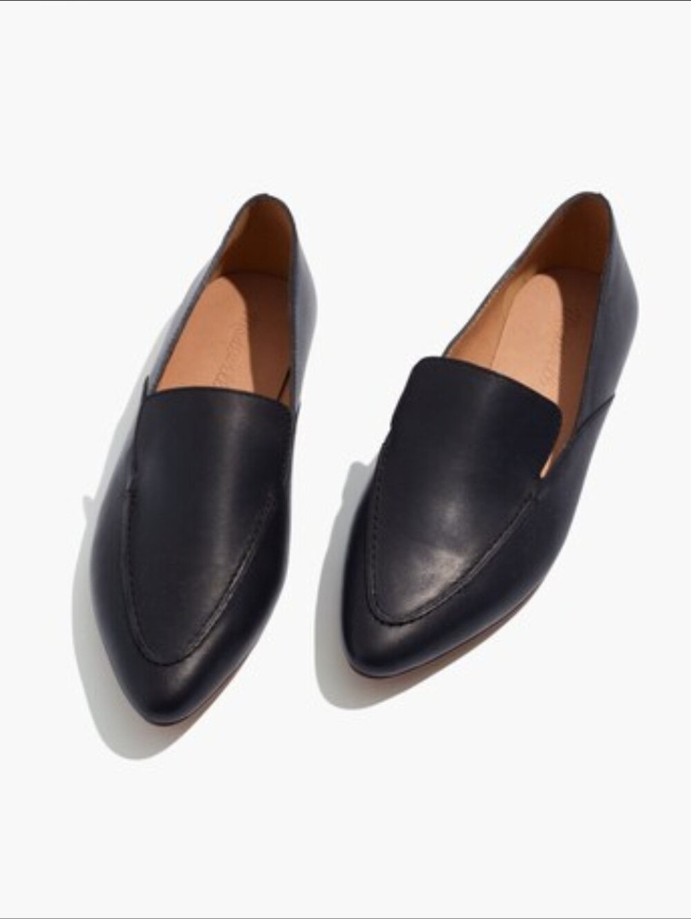 Madewell Black Frances Skimmer Leather Pointed Loafers Size 9
